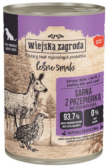 Wiejska Zagroda Leśne Smaki Sarna z przepiórką puszka 400g