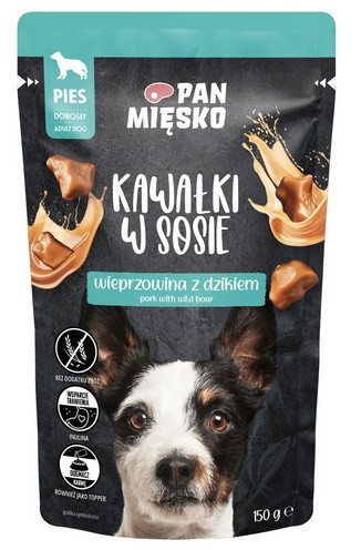 Pan Mięsko Karma mokra dla psa - wieprzowina z dzikiem kawałki w sosie...