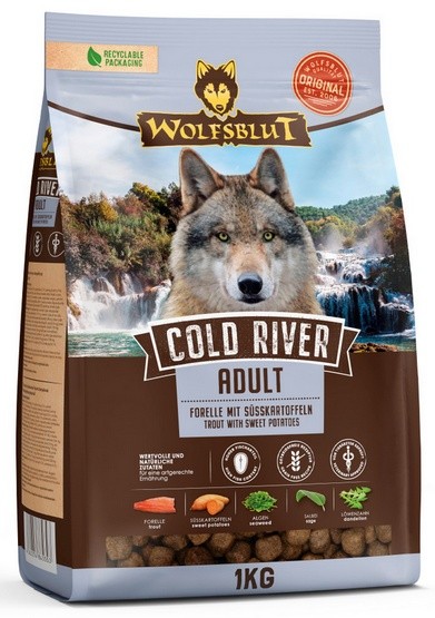 Wolfsblut Dog Cold River Adult - pstrąg i bataty 1kg