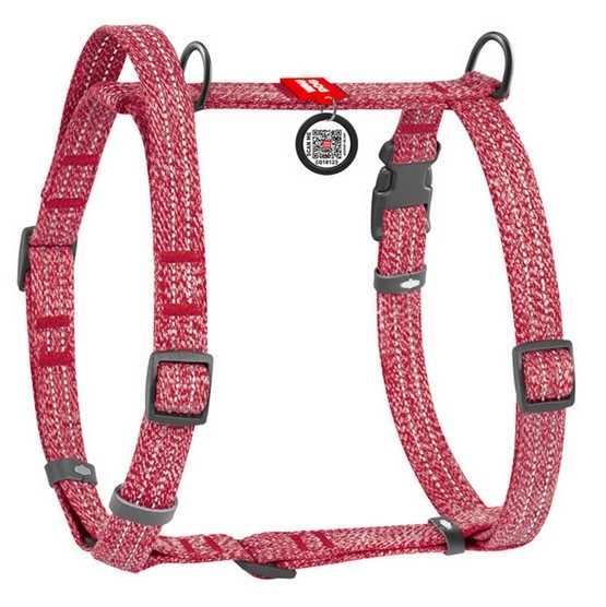Collar WauDog Re-Cotton szelki H z raczka czerwone S