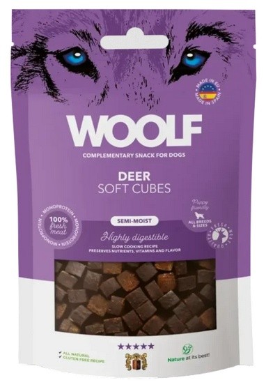 Woolf Soft Cubes Monoprotein Deer 100g