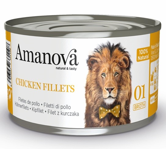 Amanova Cat Chicken Fillets - kurczak w bulionie puszka 70g [01]