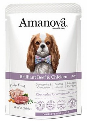 Amanova Dog Adult Brilliant Beef & Chicken - wołowina i kurczak saszetka 100g...