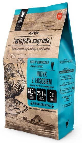 Wiejska Zagroda Kot - Indyk z łososiem 5kg